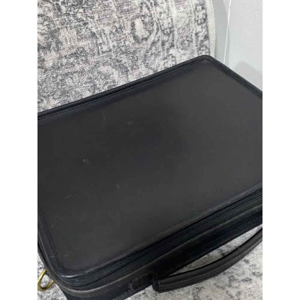 Vintage Coach Leather Nylon Laptop Tablet Case Bag in Black